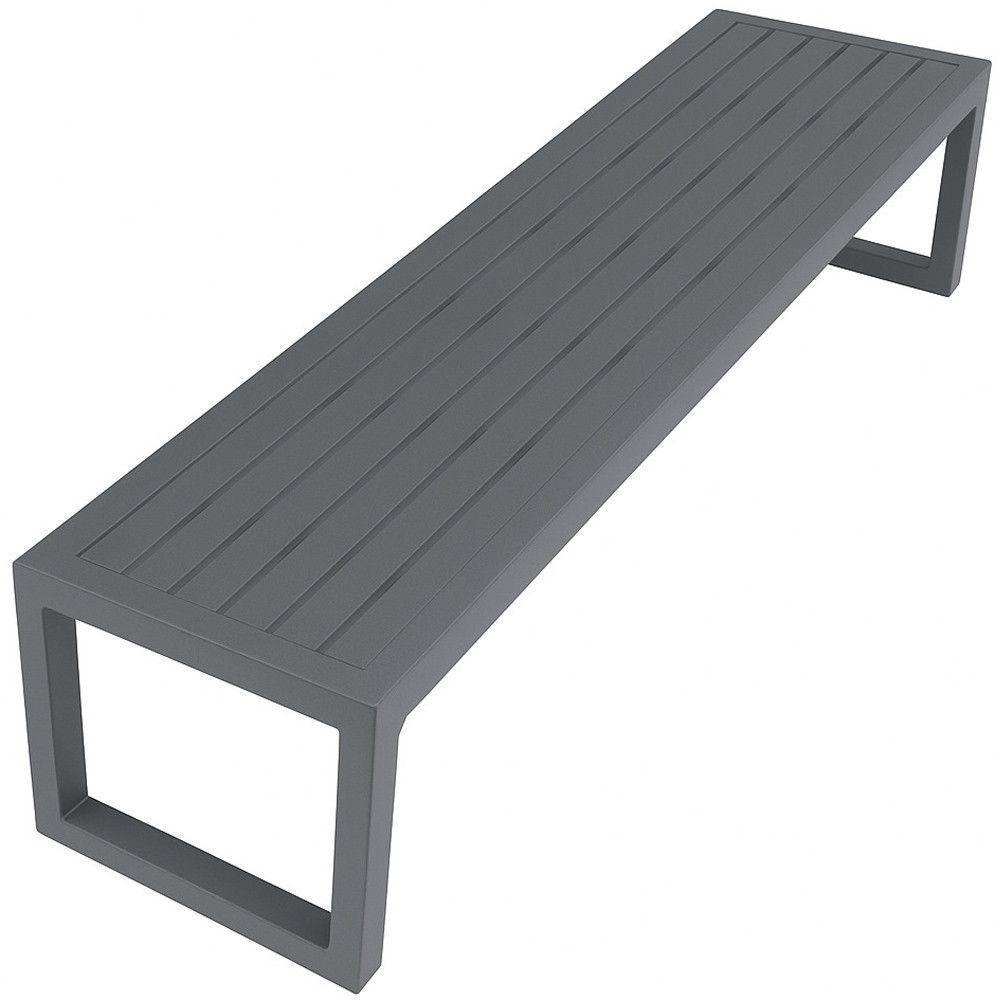 Banco Em Alumínio Para área, Jardim E Piscina Trama Original Cinza - 1
