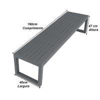 Banco Em Alumínio Para área, Jardim E Piscina Trama Original Cinza - 2