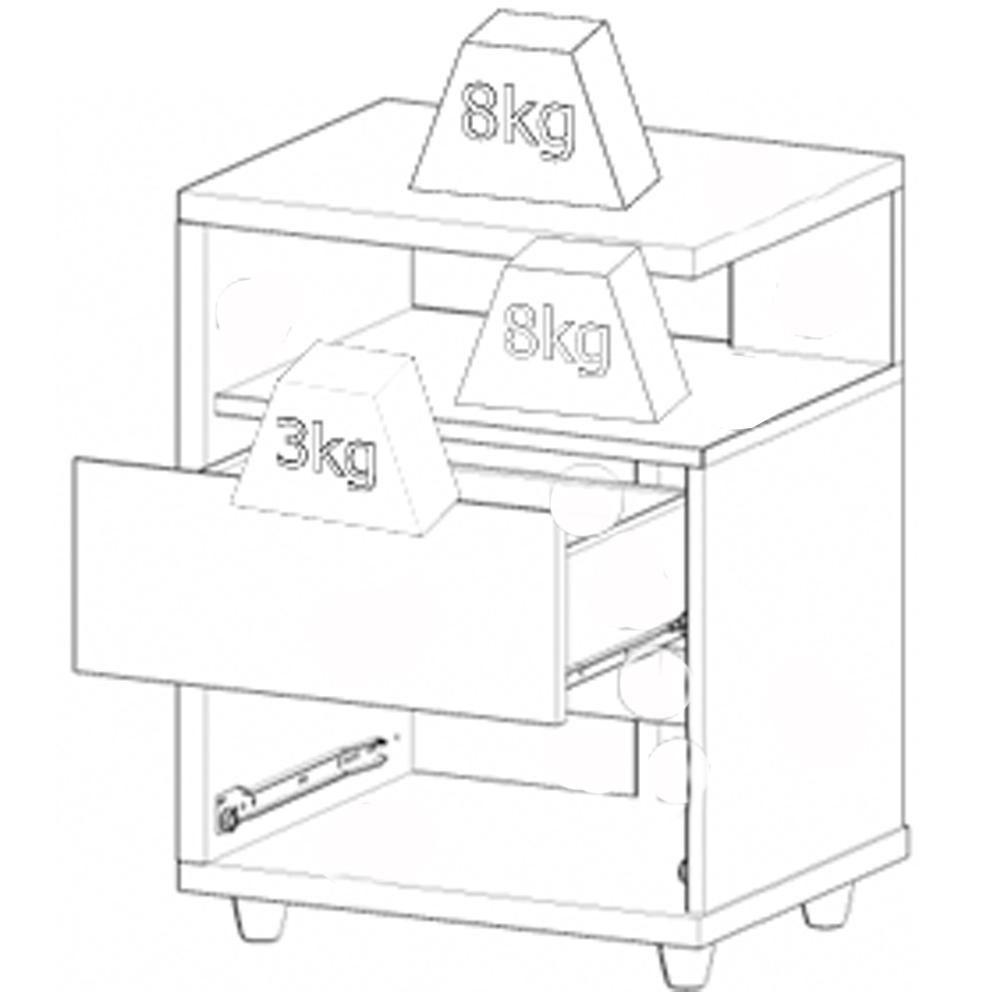 Kit 2 Mesas De Cabeceira 2 Gavetas 48 Cm Campeche Henn Castanho - 7