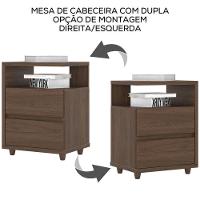 Kit 2 Mesas De Cabeceira 2 Gavetas 48 Cm Campeche Henn Castanho - 5