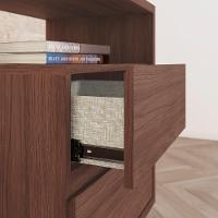 Kit 2 Mesas De Cabeceira 2 Gavetas 48 Cm Campeche Henn Castanho - 6