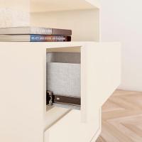 Kit 2 Mesas De Cabeceira 2 Gavetas 48 Cm Campeche Henn Off White - 3