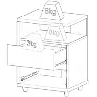 Kit 2 Mesas De Cabeceira 2 Gavetas 48 Cm Campeche Henn Off White
