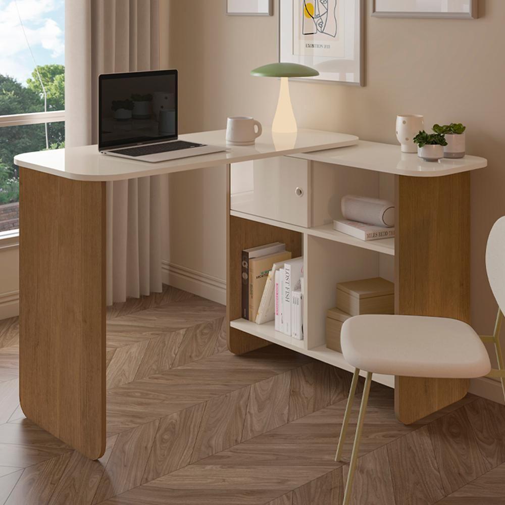 Mesa Escrivaninha Giratoria 3 Em 1 Cinamomo Off White Arly - 3