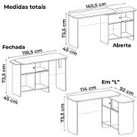 Mesa Escrivaninha Giratoria 3 Em 1 Cinamomo Off White Arly - 5