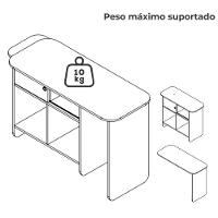 Mesa Escrivaninha Giratoria 3 Em 1 Cinamomo Off White Arly - 6