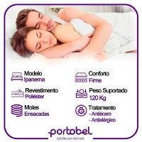 Cama Box Baú Casal Bipartido Suede + Colchão De Molas Ensacadas Portobel Ipanema 138x188x66cm Preto - 5