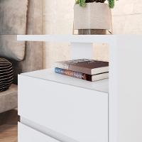 Kit 2 Mesas De Cabeceira 2 Gavetas 48 Cm Campeche Henn Branco