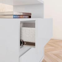 Kit 2 Mesas De Cabeceira 2 Gavetas 48 Cm Campeche Henn Branco - 6