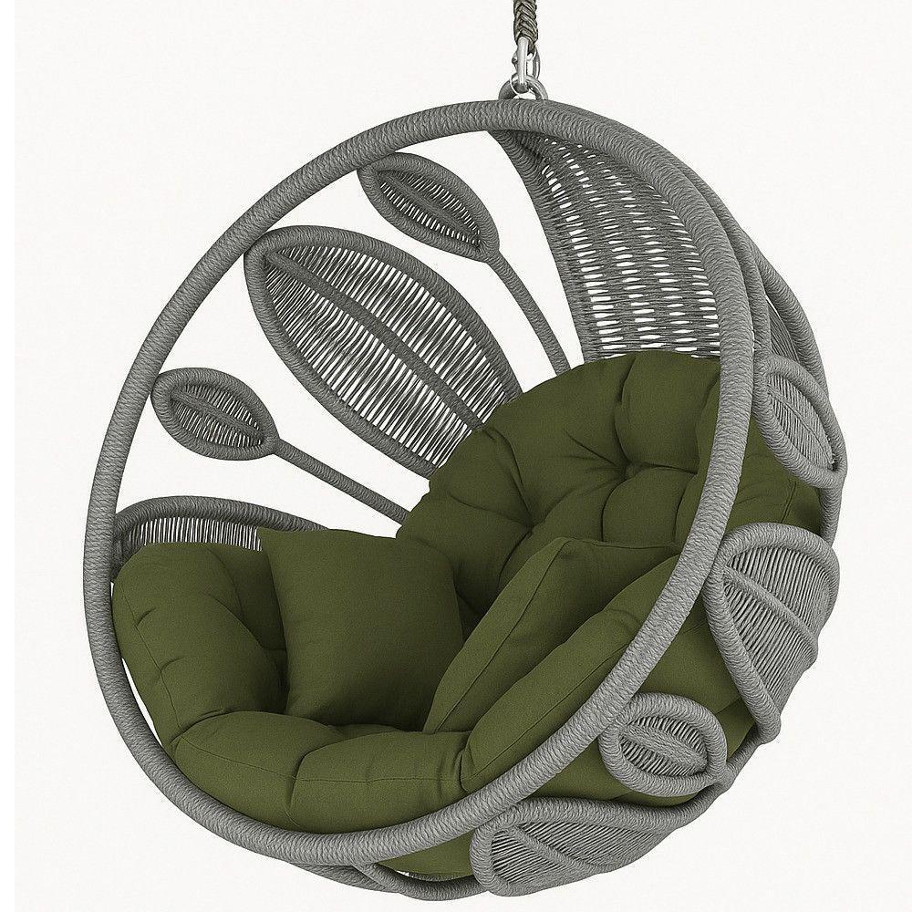 Balanço Petala Suspenso Corda Alumínio Jardim Varanda Prata - 1