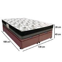 Cama Box Baú Casal Sintético Bipartido + Colchão Ortobom Iso Dupla Face 138x188x60 Marrom - 2