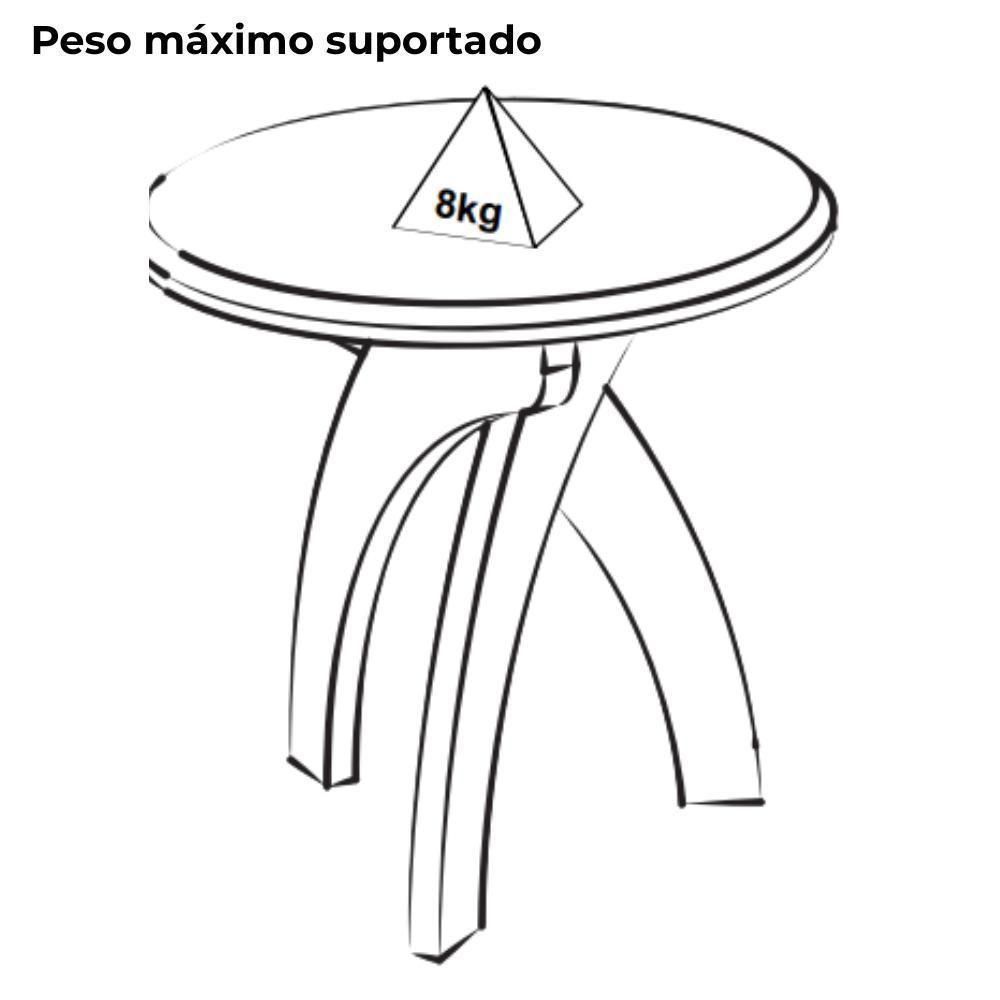 Mesa De Apoio Para Sala De Estar 51x50 Cm Arly Off White Pinho - 6