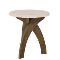 Mesa De Apoio Para Sala De Estar 51x50 Cm Arly Off White Pinho - 2