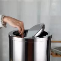 Lixeira Em Inox Basculante 5 Litros Cesto De Lixo Anti Odor Tampa Giratoria Vai E Vem Luxo Banheiro Cozinha Escritorio - 3