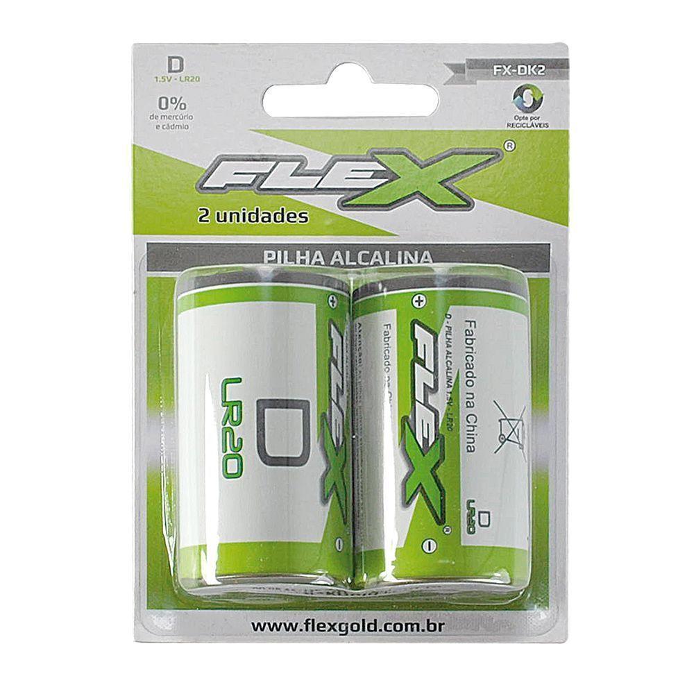 Pilha Flex D Alcalina 2 Unidades - 1