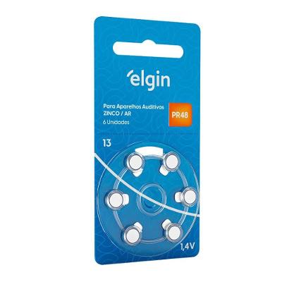 Pilha Auditiva Elgin Tamanho 13 Pr48 1,4v Com 6 Unidades