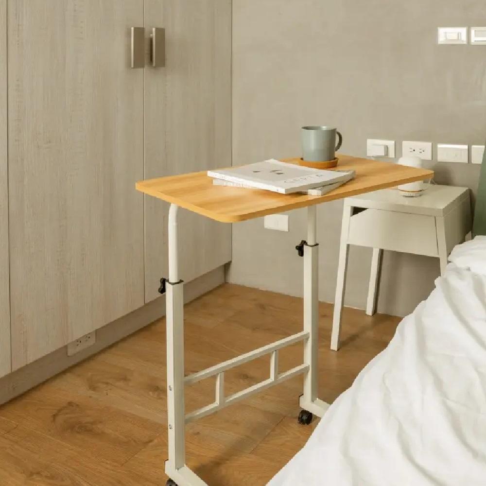 Mesa Para Notebook Com Rodinhas Altura Ajustavel Multifuncional Jantar Cama Sala Home Office Computador Marfim - 3