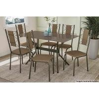 Cadeira Sala De Jantar Lisboa 2C076Brz Kit 2 Un Bronze/Linho Capuccino - Kappesberg - 2