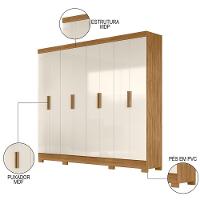 Guarda Roupa Casal 8 Portas 4 Gavetas 236cm ágata M07 Freijó-off White - Mpozenato - 2