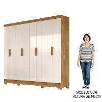 Guarda Roupa Casal 8 Portas 4 Gavetas 236cm ágata M07 Freijó-off White - Mpozenato
