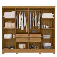 Guarda Roupa Casal 8 Portas 4 Gavetas 236cm ágata M07 Freijó-off White - Mpozenato - 5