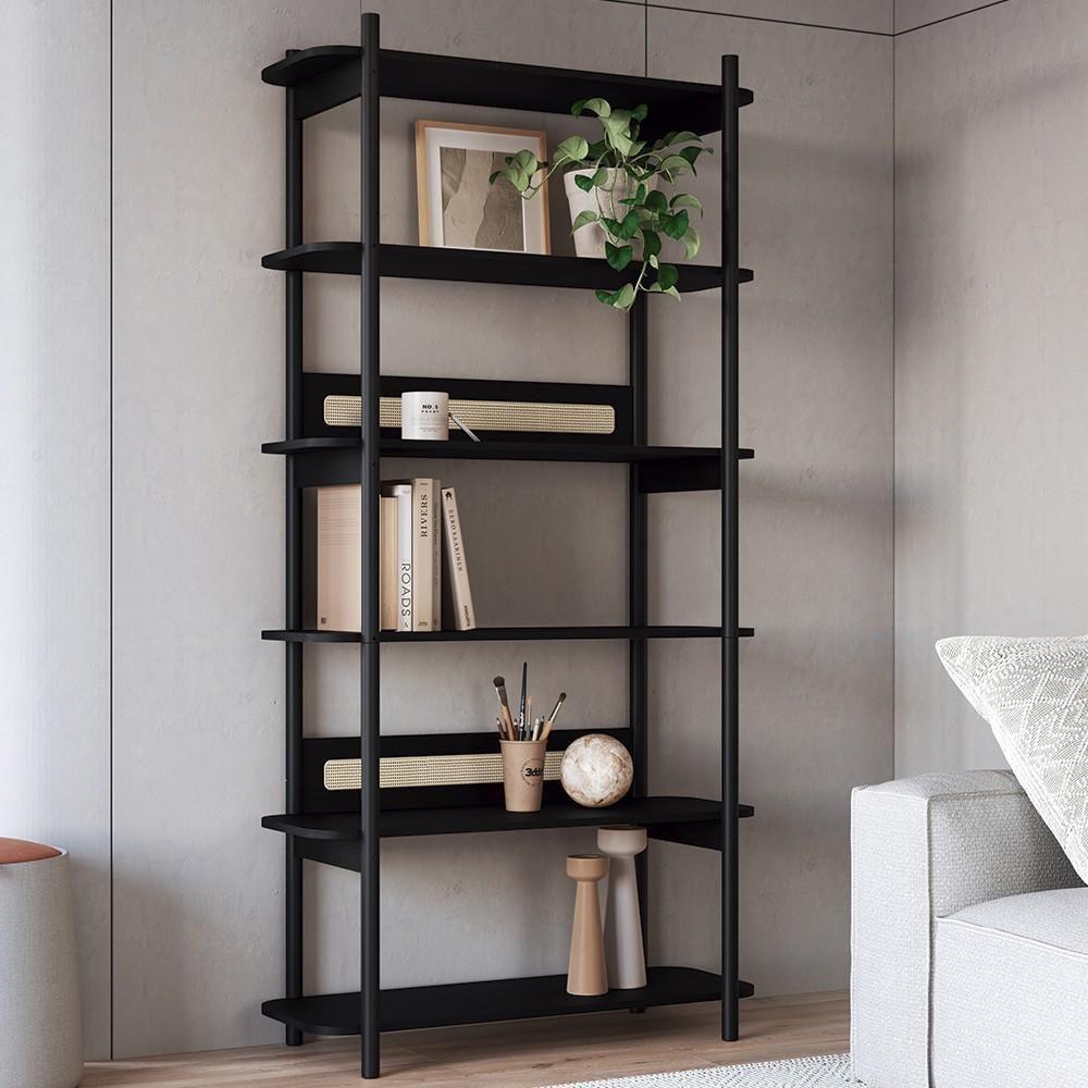 Estante Industrial 6 Prateleiras Pés Madeira Arlo A10 Nero-preto - Mpozenato - 2