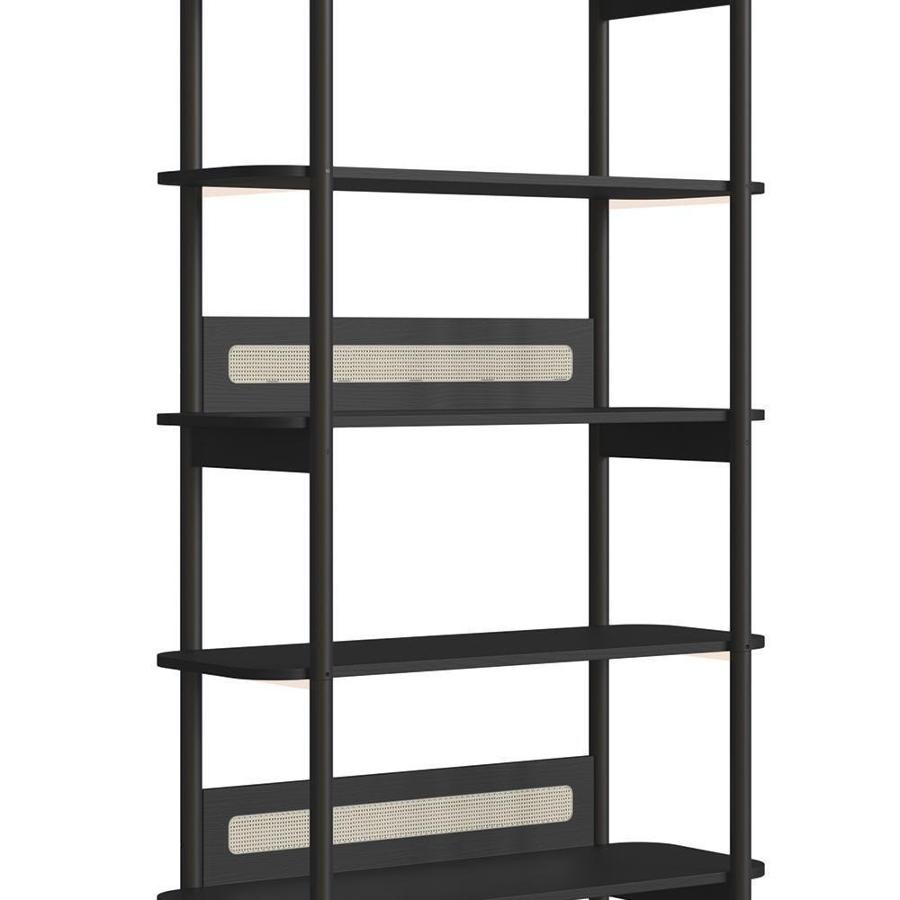 Estante Industrial 6 Prateleiras Pés Madeira Arlo A10 Nero-preto - Mpozenato - 6