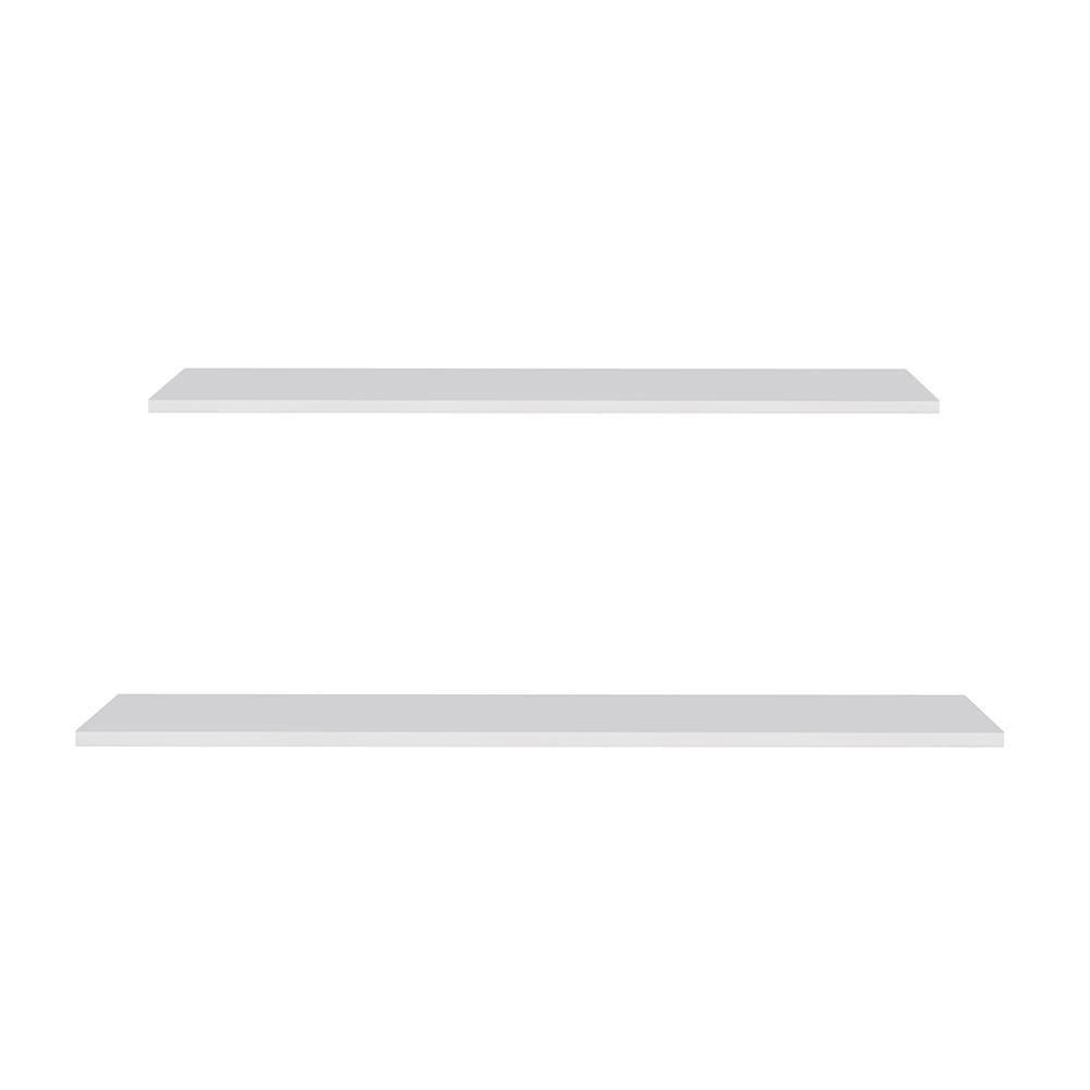 Prateleira Flutuante Para Banheiro Kit 2 Com Suporte Invisível Cp1 Yara Branco - Lumil - 1