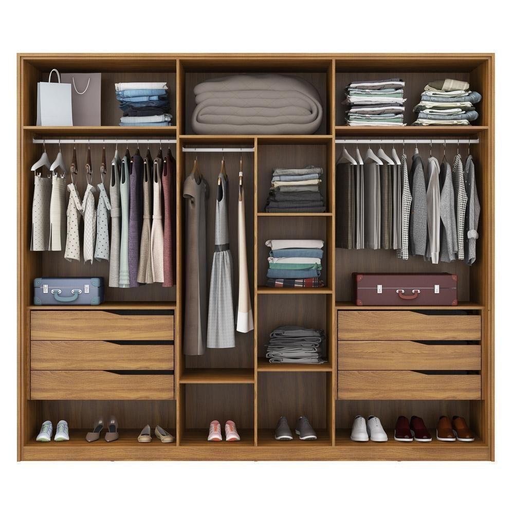 Guarda Roupa Casal 6 Portas 2 Com Espelhos 6 Gavetas Atrice D02 Amendola Touch - Mpozenato - 3