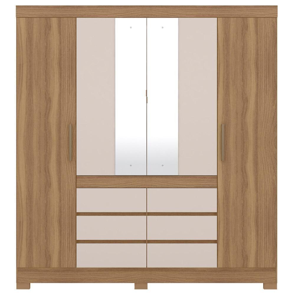 Guarda Roupa Casal 4 Portas 6 Gavetas Cadis D02 Amendola-off White - Mpozenato - 5