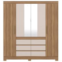 Guarda Roupa Casal 4 Portas 6 Gavetas Cadis D02 Amendola-off White - Mpozenato - 5