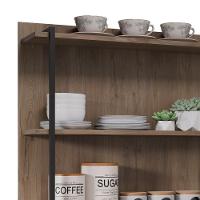 Prateleira Industrial Cozinha Tripla Com Painel Flora M24 Freijó - Mpozenato - 5