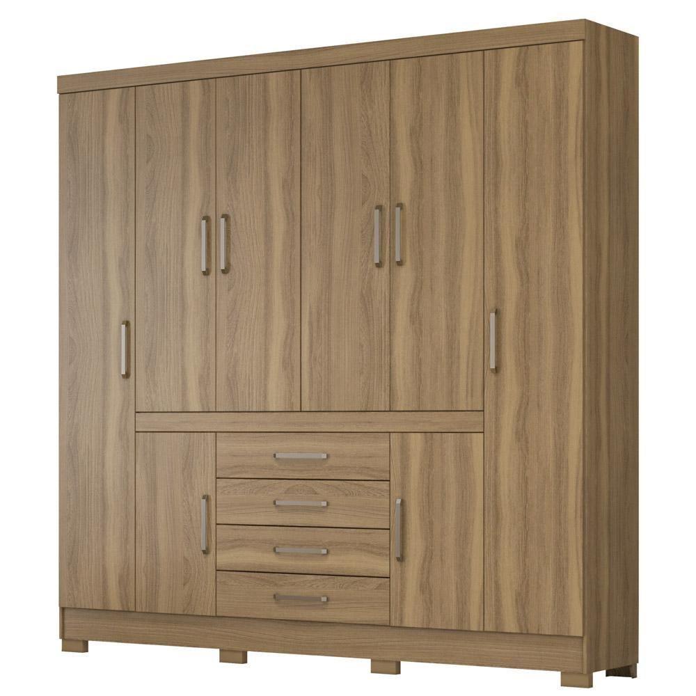 Guarda Roupa Casal 8 Portas 4 Gavetas New Realce D02 Amendola Touch - Mpozenato - 1