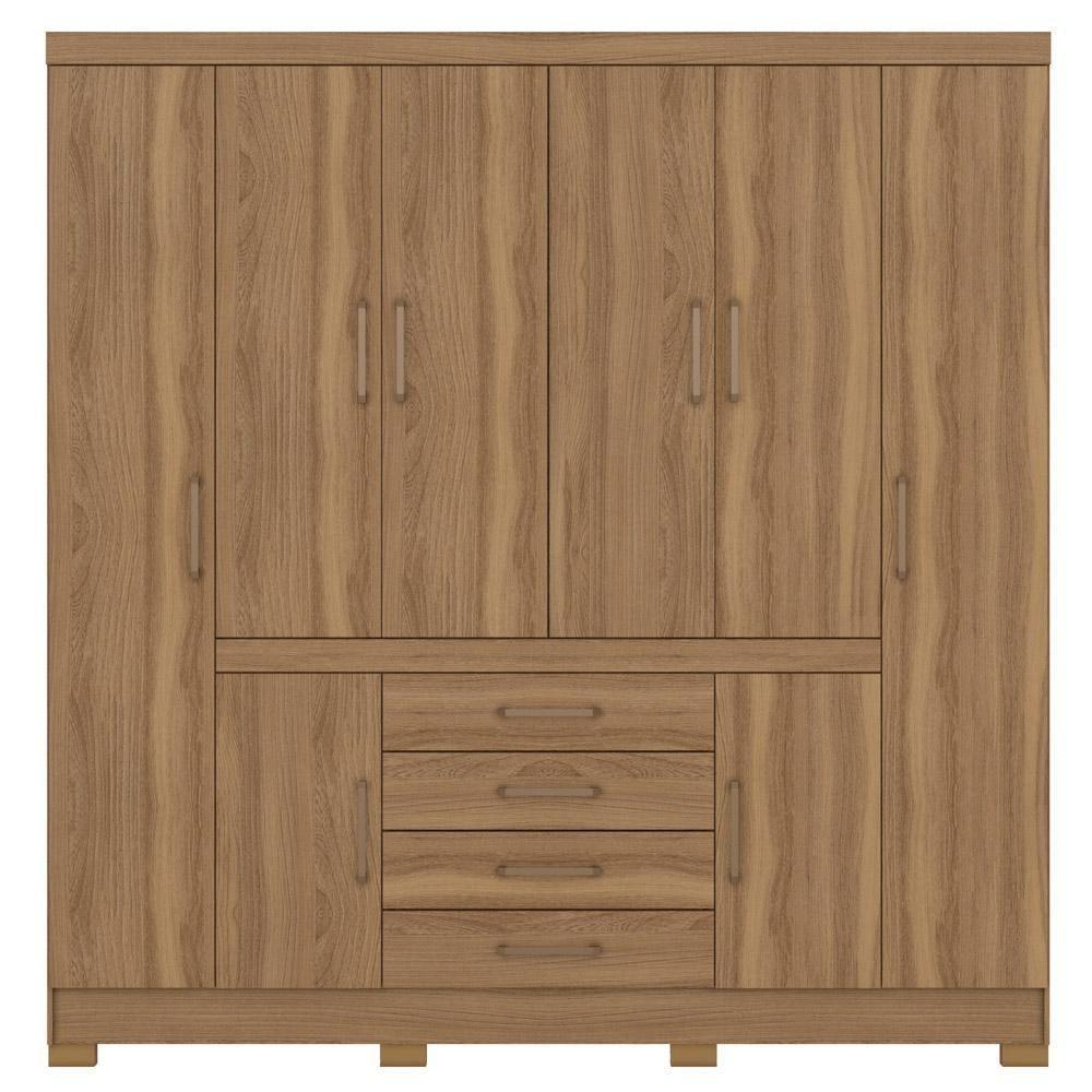 Guarda Roupa Casal 8 Portas 4 Gavetas New Realce D02 Amendola Touch - Mpozenato - 2