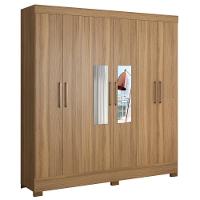 Guarda Roupa Casal 6 Portas Com Espelho Elite 3 Gavetas Pratico D02 Amendola Touch - Mpozenato - 1