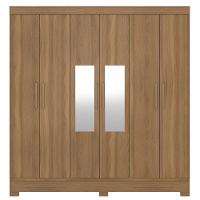 Guarda Roupa Casal 6 Portas Com Espelho Elite 3 Gavetas Pratico D02 Amendola Touch - Mpozenato - 5