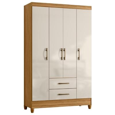 Guarda Roupa Solteiro 111cm 4 Portas évora M07 Freijó-off - Mpozenato