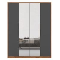 Guarda Roupa Casal 4 Portas 2 Com Espelhos Attore D02 Amendola-grafito - Mpozenato - 5