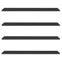 Prateleira Flutuante De Quarto Adulto Kit 4 Suporte Invisível 68cm Yara Preto - Lumil - 1