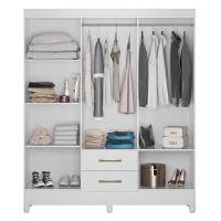 Guarda Roupa Casal 6 Portas 2 Gavetas 153cm Paraná M07 Branco - Mpozenato - 6
