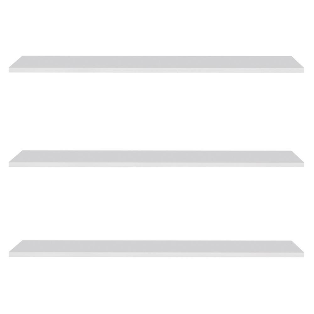 Prateleira Flutuante Para Banheiro Kit 3 Suporte Invisível 68cm Yara Branco - Lumil - 1