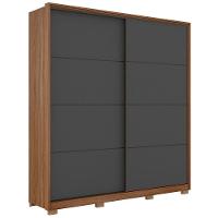 Guarda Roupa Casal Com Pés 2 Portas Belga D02 Amendola-grafito - Mpozenato - 1