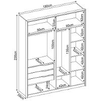 Guarda Roupa Casal Com Pés 4 Portas 3 Gavetas Attore D02 Amendola-grafito - Mpozenato - 4