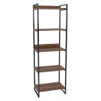 Estante Livreiro Prisma Estilo Industrial 60cm 5 Prateleiras C08 Nogal - Mpozenato - 5