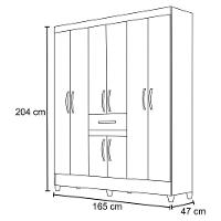 Guarda Roupa De Casal Portugal 08 Portas E Espelho Avelã-castanho - Moval - 5