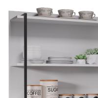 Prateleira Industrial Cozinha Tripla Com Painel Flora M24 Branco - Mpozenato - 5