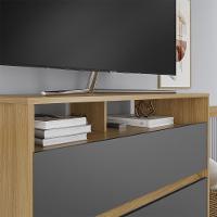 Cômoda Para Quarto 3 Gavetas 90cm Califórnia Carvalho-grafite - Incorplac - 8