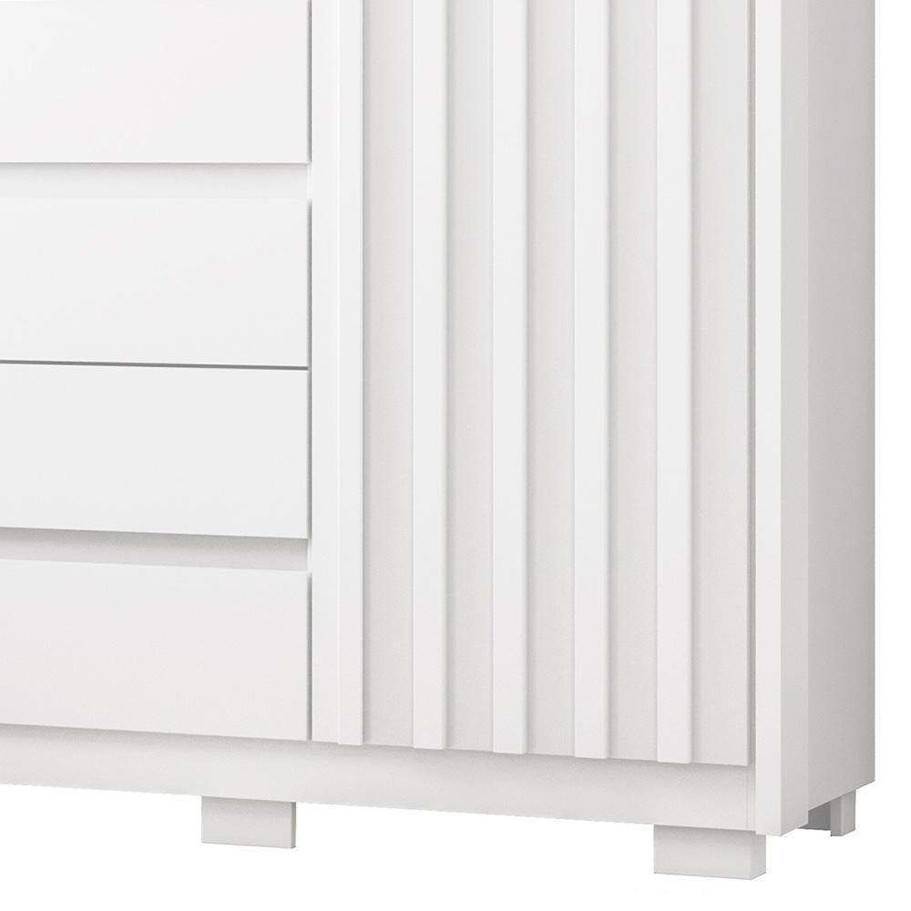 Cômoda Sapateira 1 Porta 5 Gavetas 125cm Duetto Branco - Albatroz - 7