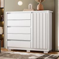 Cômoda Sapateira 1 Porta 5 Gavetas 125cm Duetto Branco - Albatroz - 2