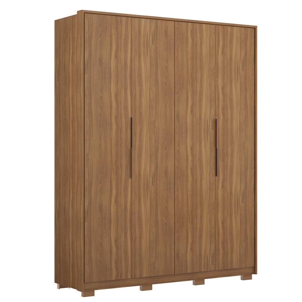 Guarda Roupa Casal Com Pés 4 Portas 3 Gavetas Attore D02 Amendola Touch - Mpozenato - 1